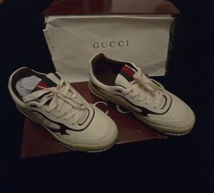 Gucci Cream and Brown Sneakers
